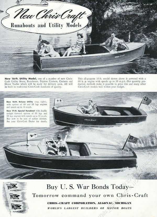 Chris-Craft Boats - 1945 Chris-Craft Ad (newer photo)